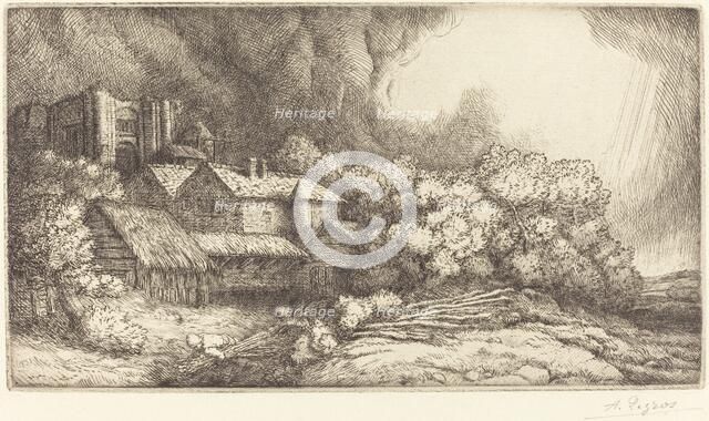 Farm at the Monastery (La ferme de l'abbaye). Creator: Alphonse Legros.