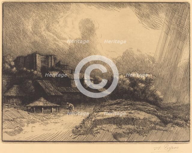 Farm at the Monastery (La ferme de l'abbaye). Creator: Alphonse Legros.