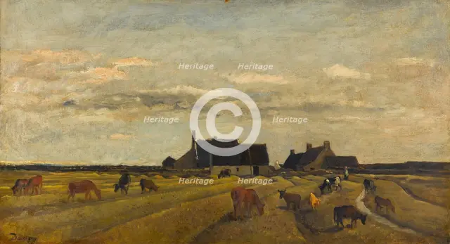 Farm at Kerity, Brittany. Artist: Daubigny, Charles-François (1817-1878)