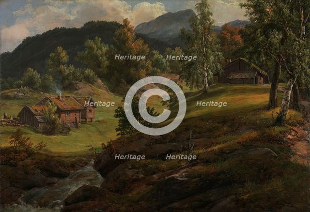 Farm at Lysekloster, 1841. Creator: Johan Christian Dahl.