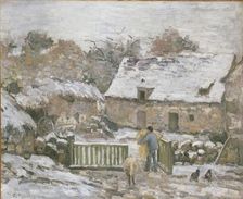 Farm at Montfoucault: Snow Effect, 1874-1876. Artist: Camille Pissarro
