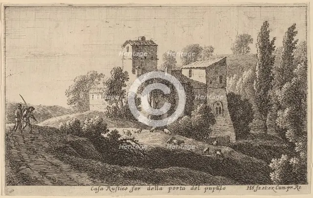 Farm beyond the Porta del Popolo. Creator: Herman van Swanevelt.