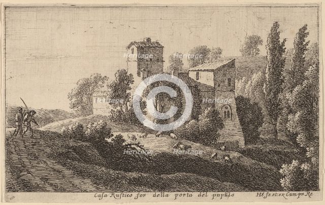 Farm beyond the Porta del Popolo. Creator: Herman van Swanevelt.