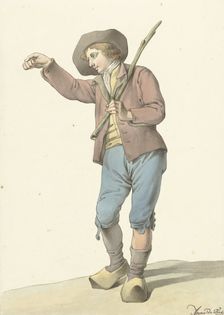Farm boy pointing with right hand, 1778-1808. Creator: Aletta de Frey