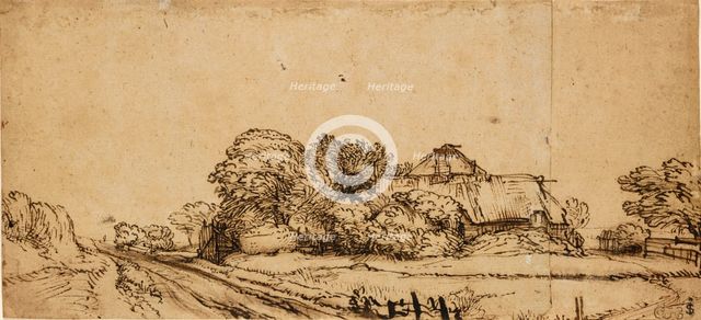 Farm Buildings beside a Road, mid 17th century, Artist: Rembrandt Harmensz van Rijn.
