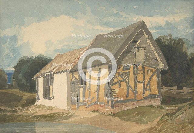 Farm Building by a Pond, 1808-11(?). Creator: John Sell Cotman.