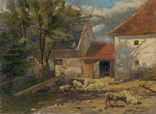 Farm courtyard, 1920-1929. Creator: Ferdinand Kyselý