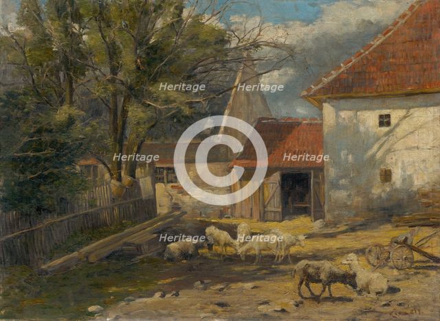 Farm courtyard, 1920-1929. Creator: Ferdinand Kyselý.