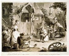 Farm Courtyard (A Country Musician) 18th century. Artist: Pietro Antonio Novelli