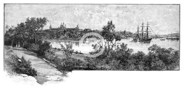 Farm Cove and the Garden Palace, Sydney, Australia, 1882 (1886)Artist: Henry Fullwood
