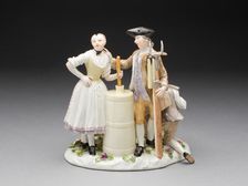 Farm Group of Three Figures, Meissen, 1760/70. Creator: Meissen Porcelain