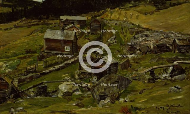 Farm in Valdres, 1879. Creator: Gerhard Munthe.