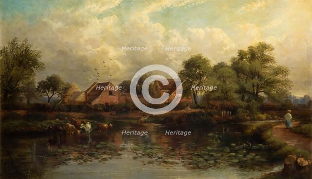 Farm in Wood Lane, Handsworth, 1850-1908.  Creator: John Joseph Hughes.