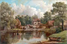 Farm in Wood Lane, Handsworth, 1850-1908. Creator: John Joseph Hughes