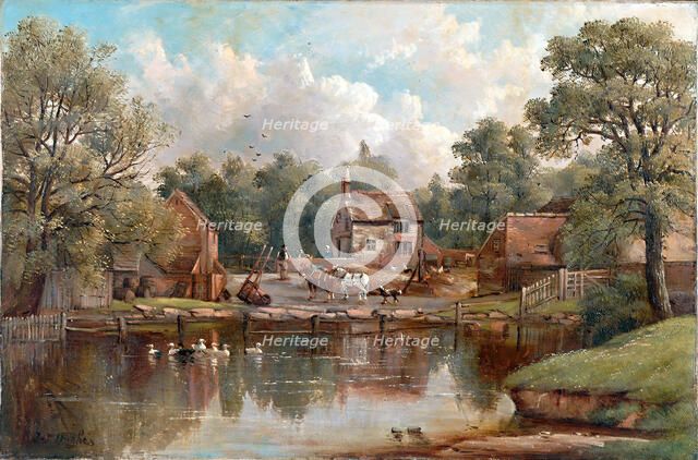 Farm in Wood Lane, Handsworth, 1850-1908.  Creator: John Joseph Hughes.