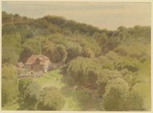Farm in a forest clearing in the Harz Mountains, 1864. Creator: Carl Theodor Reiffenstein