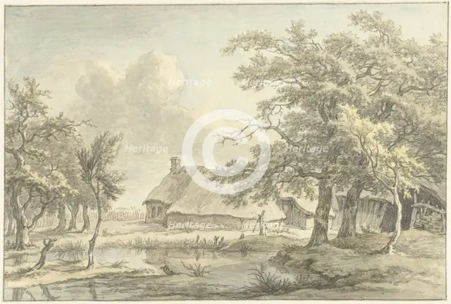 Farm in Eext (Drenthe), 1755-1818. Creator: Egbert van Drielst.