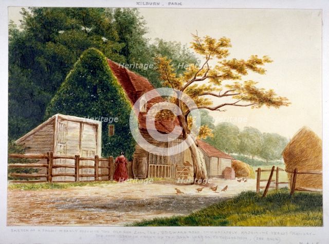 Farm in Kilburn Park, Edgware Road, Paddington, London, c1865. Artist: Anon