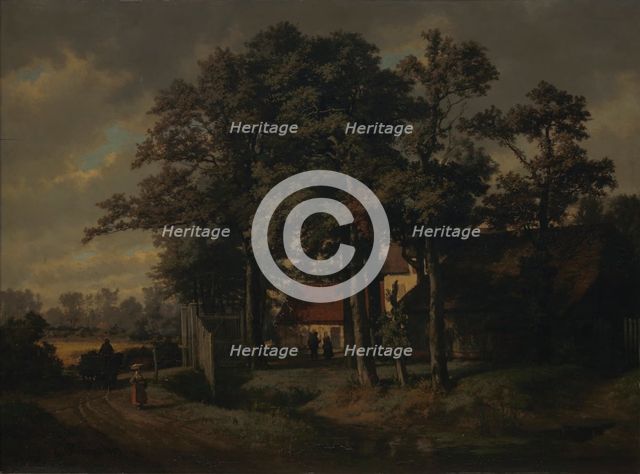Farm in Merksem, 1863. Creator: Gustave Louis Marie Pieron.