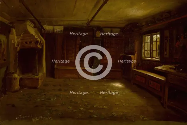 Farm Interior, 1852. Creator: Adolph Tidemand.