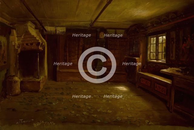 Farm Interior, 1852. Creator: Adolph Tidemand.
