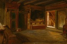 Farm Interior from Sandak, 1857. Creator: Adolph Tidemand