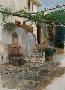 Farm Interior from the South of Spain, late 19th century. Creator: Hugo Birger