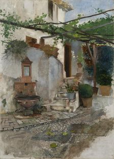 Farm Interior from the South of Spain, late 19th century. Creator: Hugo Birger