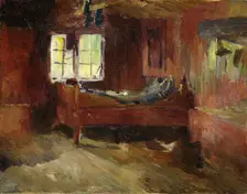 Farm Interior, Stralsjohaugen, 1893. Creator: Harriet Backer