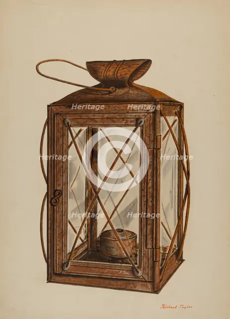 Farm Lantern, c. 1940. Creator: Richard Taylor.