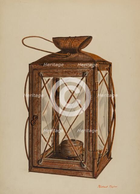 Farm Lantern, c. 1940. Creator: Richard Taylor.