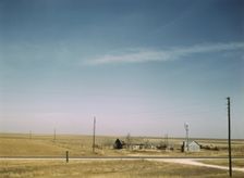 Farm land in Texas panhandle near Amarillo, Texas. Santa Fe R.R. trip, 1943. Creator: Jack Delano