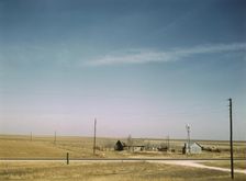 Farm land in Texas panhandle near Amarillo, Texas. Santa Fe R.R. trip, 1943. Creator: Jack Delano