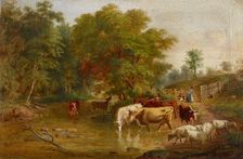 Farm Landscape Scene, c1830-1892. Creator: Jacob Cox
