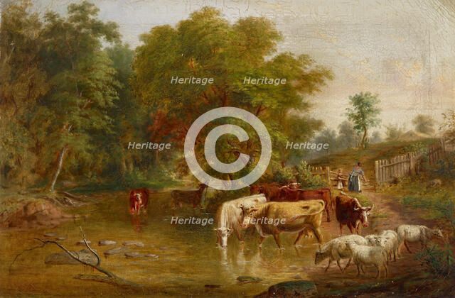 Farm Landscape Scene, c1830-1892. Creator: Jacob Cox.