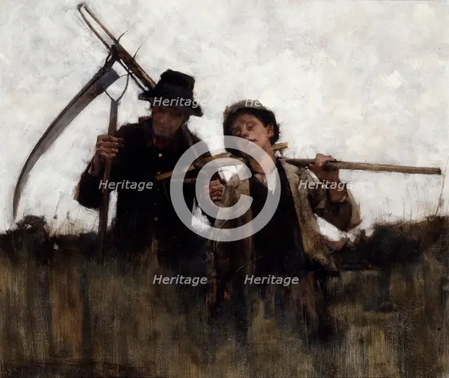 'Farm labourers', (1875-1929?). Artist: Henry Herbert la Thangue