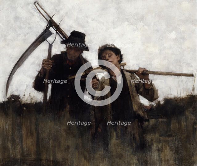 'Farm labourers', (1875-1929?). Artist: Henry Herbert la Thangue