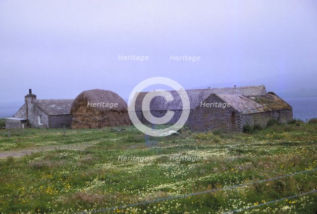 Farm near St. Magnus Church, Isle of Egilsay, Orkney, Scotland, 20th century. Artist: CM Dixon.