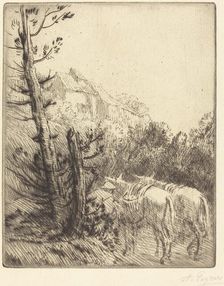 Farm on the Hillside (La ferme sur le coteau). Creator: Alphonse Legros