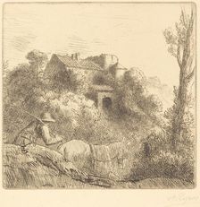 Farm on a Hill (La ferme sur la colline). Creator: Alphonse Legros