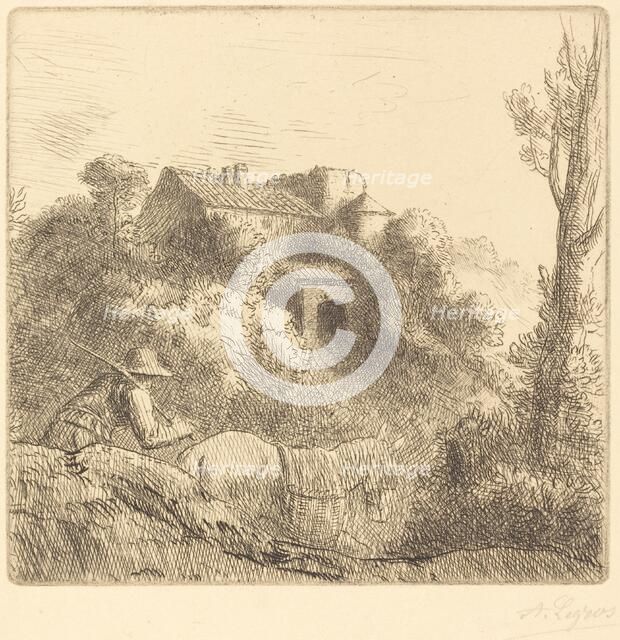 Farm on a Hill (La ferme sur la colline). Creator: Alphonse Legros.