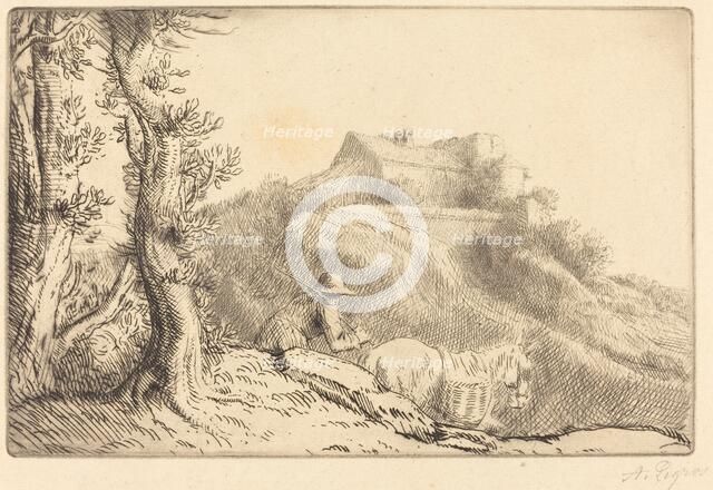 Farm on a Hill (La ferme sur la colline). Creator: Alphonse Legros.