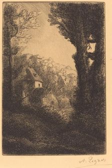 Farm on a Hillside in Sunlight (La ferme du coteau; Effet de soleil sur le coteau). Creator: Alphonse Legros