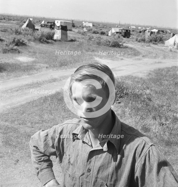 Farm-reared youth with no opportunity on the farm..., Kern County, Calififornia, 1939. Creator: Dorothea Lange.