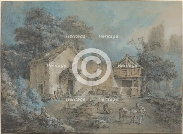 Farm Scene, 1779. Creator: Jean Baptiste Marie Huet.