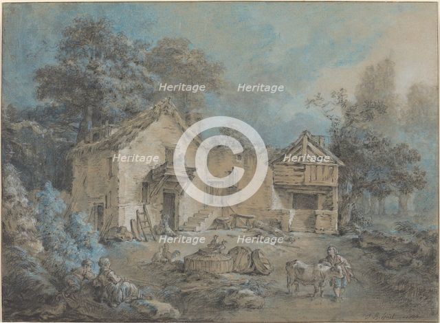 Farm Scene, 1779. Creator: Jean Baptiste Marie Huet.