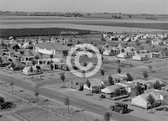 Farm Security Administration camp for migrant agricultural workers at Shafter, California, 1938. Creator: Dorothea Lange.