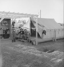 Farm Security Administration (FSA) migratory labor camp, Brawley, Imperial County, California, 1939. Creator: Dorothea Lange