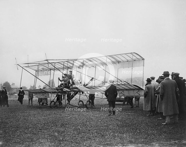 Farman biplane, Bournemouth, Dorset, 1910. Artist: Unknown.