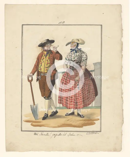 Farmer and wife of South Beveland, 1803-c.1899.  Creator: J. Enklaar.